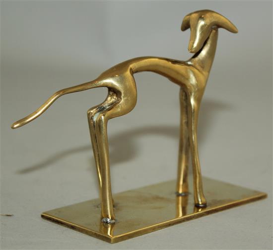 Hagenauer. A brass model of a dog, 4.25in.